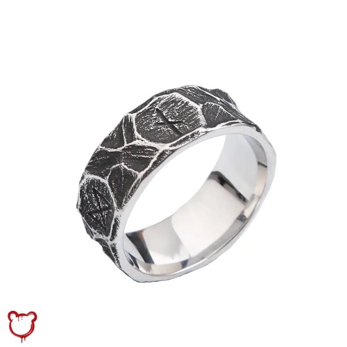 Nordic Viking Retro Steel Ring - 7 / Silver