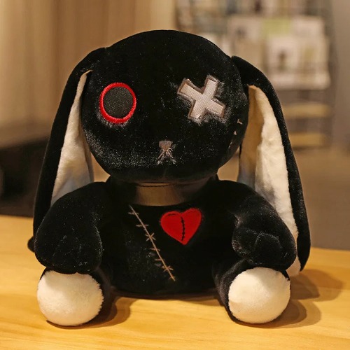 Madelyn - Dark Punk Rabbit Plush Toy - black / 25cm
