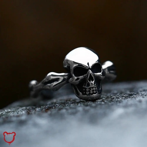 Gothic Skull Steel Ring: Punk's Paradise - steel / 7