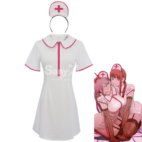 Anime Chainsaw Man Cosplay The Nurse Outfit Makima Cosplay Costume - S