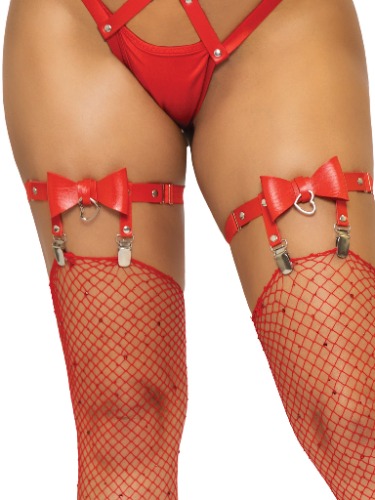 Street Chic Thigh High Bow Garter | One Size / Red
