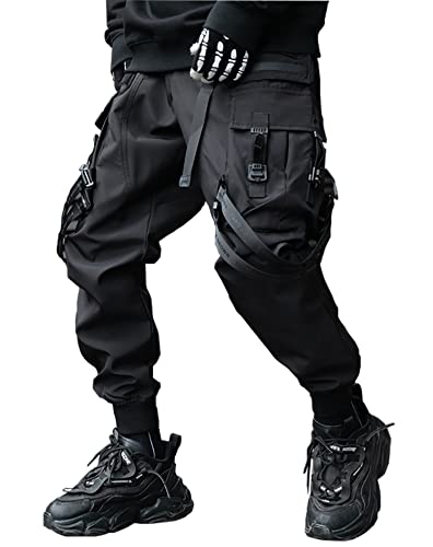 Niepce Inc Men's Japanese Streetwear Techwear Cargo Pants - Black2 - X-Large
