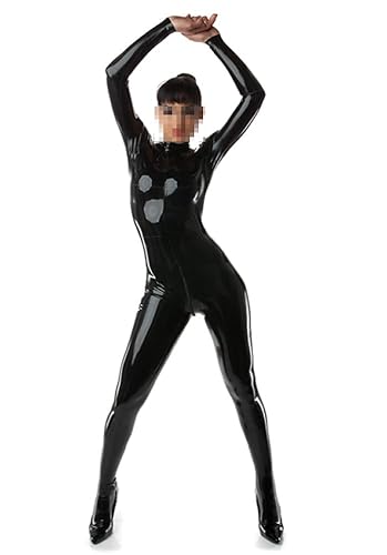 Palace Civet Latex Gummi Gummi Catsuits angepasste Rückseite Zipped Customized 0.4mm - Customized - Schwarz