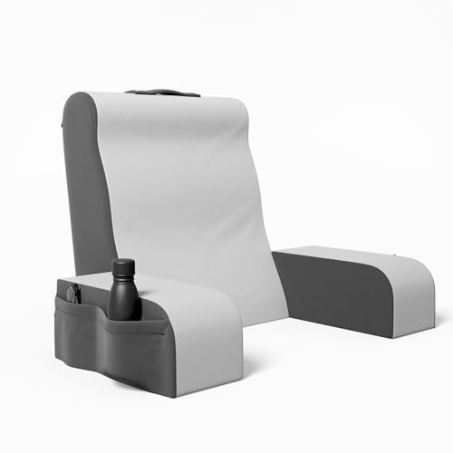 Kölbs Kolbs Reading Pillow | Full Support for Comfort Solid Foam | Back Pillow for Bed Sitting Up TV Book Gaming Pillow - Back Support Pillow for Bed Backrest Bed Chair with Arms (Grey/White, Tall) - Tall - Grey/White