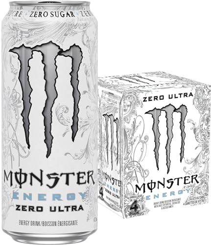 Monster Energy, Zero Ultra, 473mL Cans, Pack of 4 - Ultra Zero