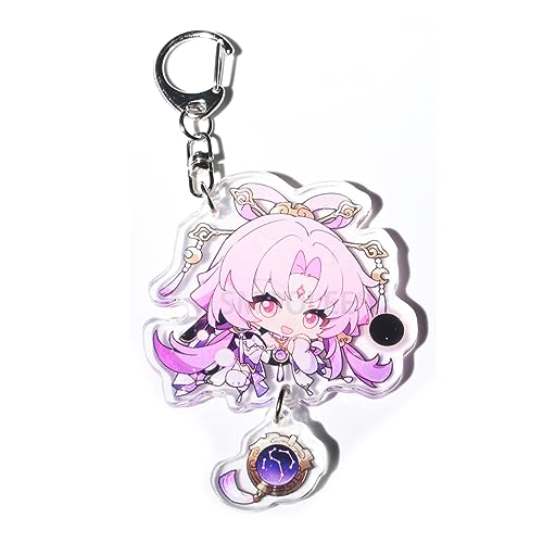 SMOOLEE Cute Yanqing Keychain for Honkai Star Rail Keychains Acrylic Pendant Hanging Ornament - Fu Xuan
