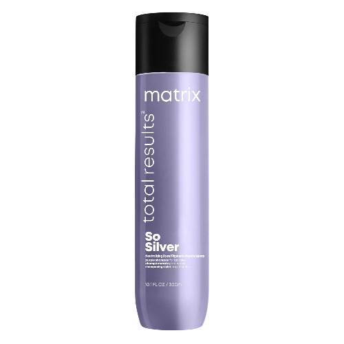 MATRIX Total Results So Silver Color Depositing Purple Shampoo For Neutralizing Yellow Tones | Tones Blonde & Silver Hair | For Color Treated Hair - 300 ml (Pack of 1)