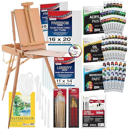 Wood Easel (+Paints, Paper and accessories)