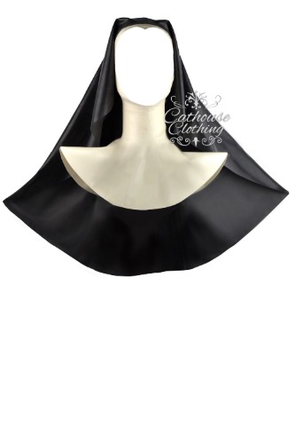 Latex nun hood | Small / Black & white as shown