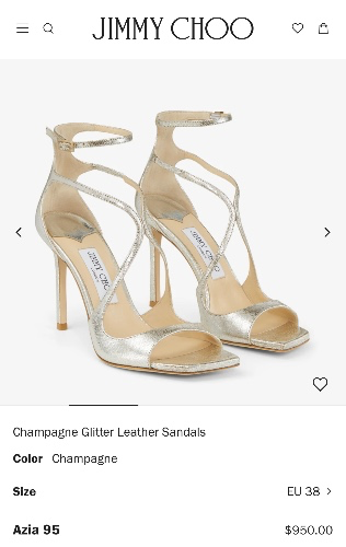 Glitter Leather Sandals Size 38