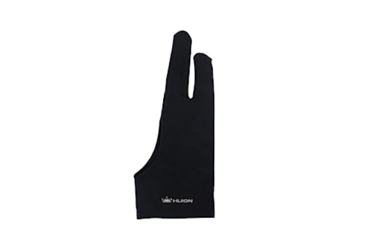 HUION Palm Rejection Artist Glove Two-Finger Glove for Graphic Drawing Tablet iPad Monitor Painting, Paper Sketching, Good for Left and Right Hand - Medium - Palm Rejection