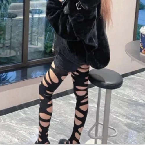 Ripped & Destroyed Pantyhose - Black 2 Leggings