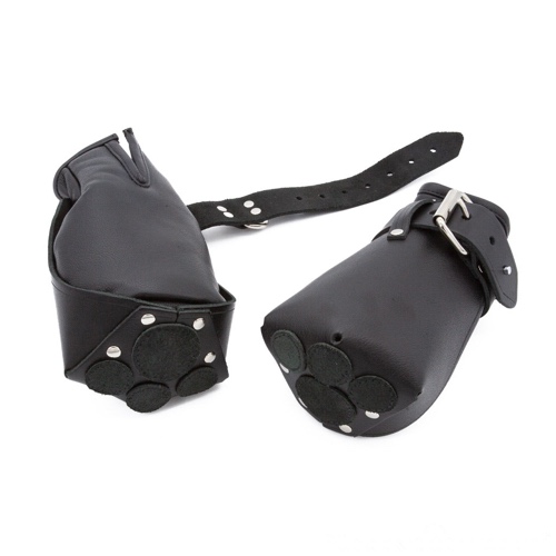 Leather Puppy Paw Fist Mitts | S/M