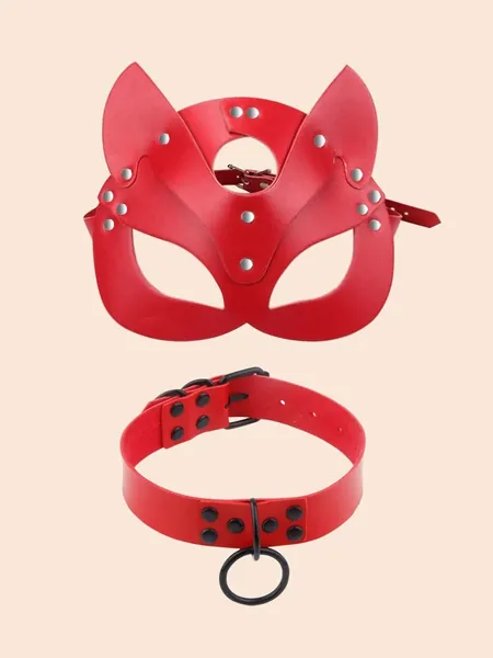 2pcs Studded Decor Cat Design Costume Prop