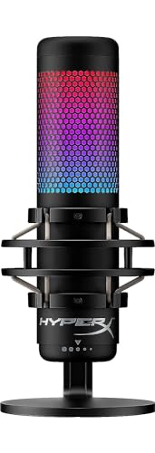 HyperX QuadCast S – RGB USB Condenser Microphone for PC, PS4 and Mac, Anti-Vibration Shock Mount, Pop Filter, Gaming, Streaming, Podcasts, Twitch, YouTube, Discord, Black - QuadCast S - Single - Black
