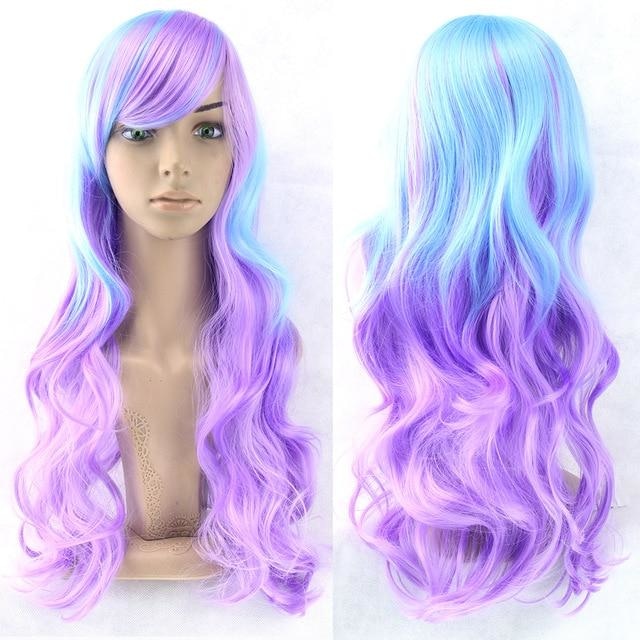 Long Cotton Candy Wig - Blue & Purple