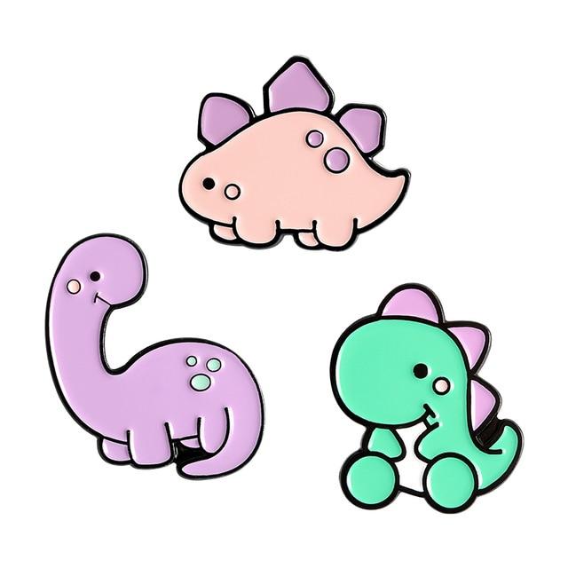 Baby Dino Enamel Pins - Set of all 3