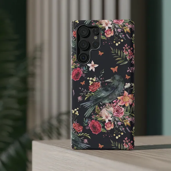 The Raven of the Wood Floral Crow Phone Case