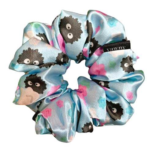 Blue Soot Sprite Scrunchie (satin) - lite