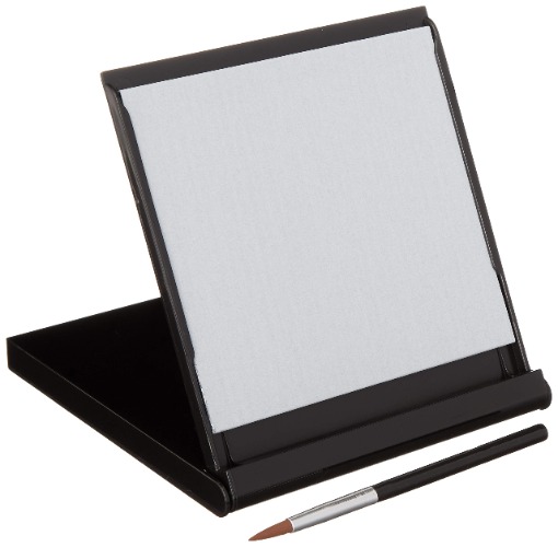 Mini Buddha Board Art Set: Water Drawing Writing Board w/ Mini Water Brush for Mindfulness & Meditation – Zen Based Drawing Board - Painting & Art Supplies – Ideal Relaxation Gifts (5” x 5”, Black) - Black