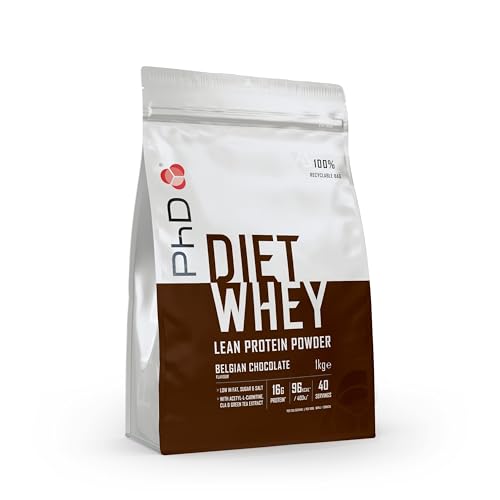 PhD Nutrition Diet Whey High Protein Lean Matrix, Belgian Chocolate Diet Whey Protein Powder, High Protein, 40 Servings Per 1 kg Bag - Belgian Chocolate, 1kg - 40 Servings (Pack of 1)
