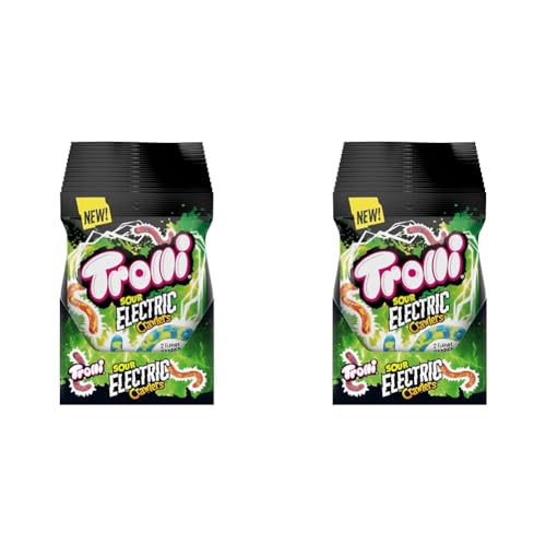 Trolli Electric Crawlers, Sour Gummy Candy, 4.25 Ounce Bags (Pack of 24) - Electric Crawlers - Pack of 2