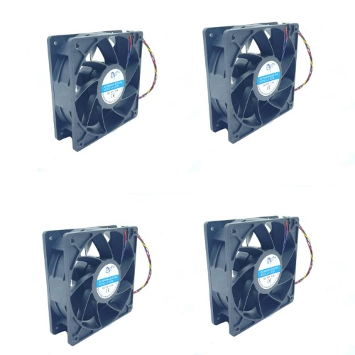 HIGH Performance 4 PIN Fans - 4 X 120mm High Speed 5500RPM/200CFM - Cryptocurrency GPU Mining Rig Case Fans - BTC/ETH ETC/RVN Server Racks - Chassis Cooler - 