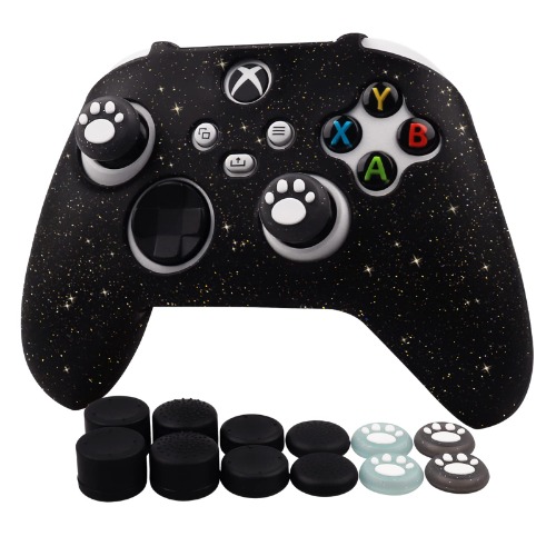 RALAN Pelli per controller in silicone glitterato serie Xbox con 12 impugnature per pollice, protezione per controller antiscivolo a prova di sudore compatibile con controller Xbox Series S/X