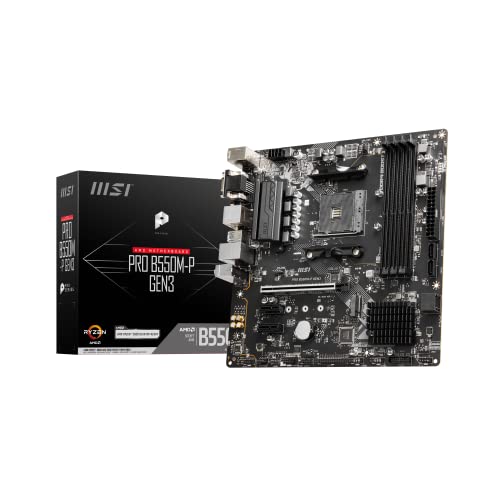 MSI Scheda madre PRO B550M-P GEN3, micro-ATX, AM4 - Pronta per AMD Ryzen 5000 - DDR4 Boost 4400+MHz/OC, slot PCIe 3.0 x16, 1 x slot M.2 Gen3, LAN 1G - mATX - MAG B550M MORTAR MAX WIFI