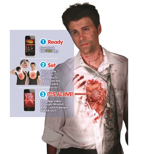 Morphsuits Digital Dudz Beating Heart Flesh Wound, Flesh/Red, One Size Skinsuit