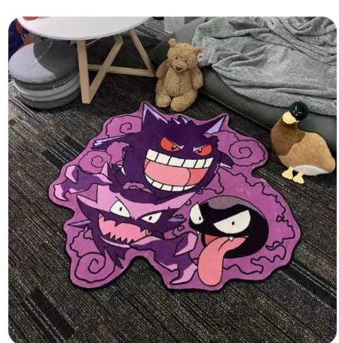 Alfombra de cachemir de imitación de Pokémon, alfombrilla de baño antideslizante, Gengar cojín de dibujos animados, alfombras absorbentes para sala de estar y baño, 80cm - AliExpress 