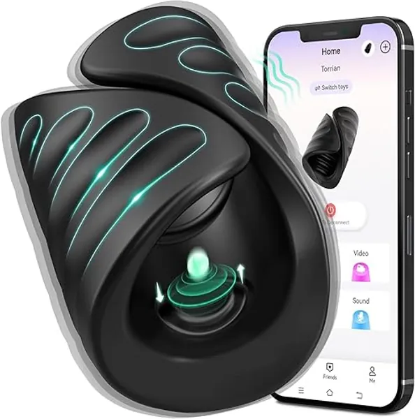 Male Sex Toys for Men - Male Masturbator Penis Training Vibrator with 10 Vibration & 10 Patting & APP Control, Vibrating Sex Toy Strokers Glans Trainer, Sex Machine Masturbators Adult Sex Toys & Games - Ebony