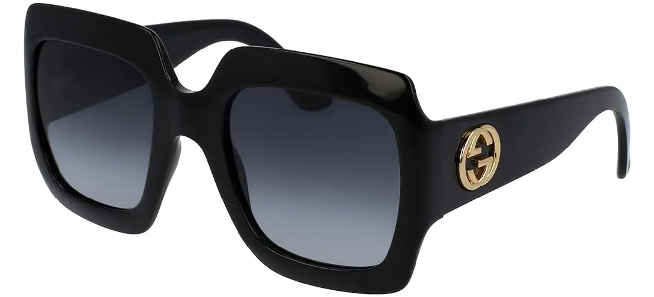 GUCCI Womens GG0053SN Sunglasses, Black-Black-Grey, 54