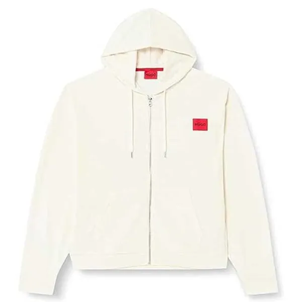 HUGO Damen Velvet:Jacket Loungewear Jacket - M - Open White110