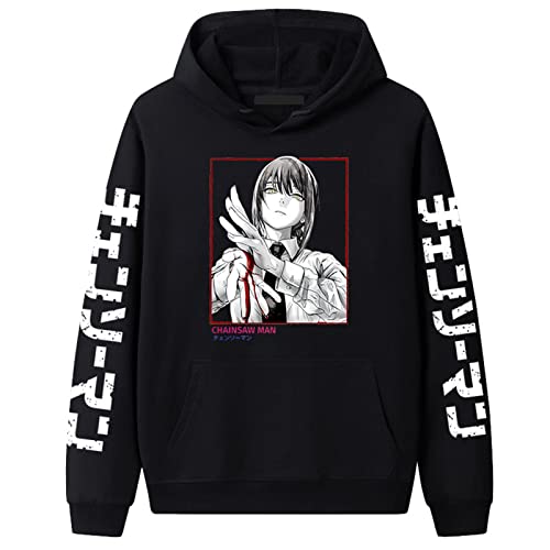 Chainsaw Man Makima à Capuche pour Femmes Hommes Anime Makima Cosplay Costume imprimé Fermeture éclair Pull à Manches Longues Sweat Veste Hauts - XL - # 1