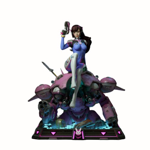 NC 1/4 Overwatch D.Va Figurines d'action de collection, statue de modèle d'anime, 52 cm en résine, matériaux respectueux de l'environnement, ornements classiques faits à la main