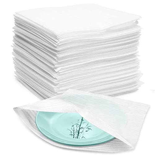 Foam Packing Sheets 100 Pack Packing Supplies Recyclable Foam Wrapping Foam Pouches Cushioning Wrap Pouches for Moving House,Shipping, Packaging, Storage(11.8"x11.8") - 100Pcs 33cm*33cm