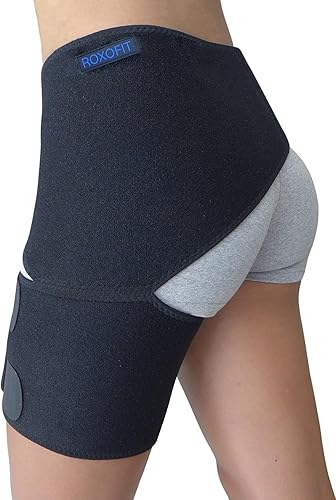 Hip Brace for Sciatica Pain Relief,Compression Support Wrap for Sciatic Nerve, Pulled Thigh, Hip Fleхоr Strain, Groin Injury, Hamstring Pull,Sacroiliac Joint Support Stabilizer for Men, Women (Black) - Black