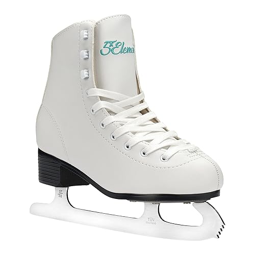 5th Element Grace Ice Skates for Women - Comfortable Figure Skates with Velvety Soft Tricot/Fleece-Lining - Stylish Women's Ice Skating Shoes - 8.0 - White