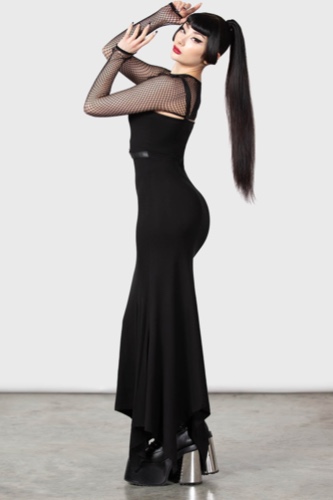 Phoenix Maxi Dress | XL / Black / 95% Polyester 5% Elastane