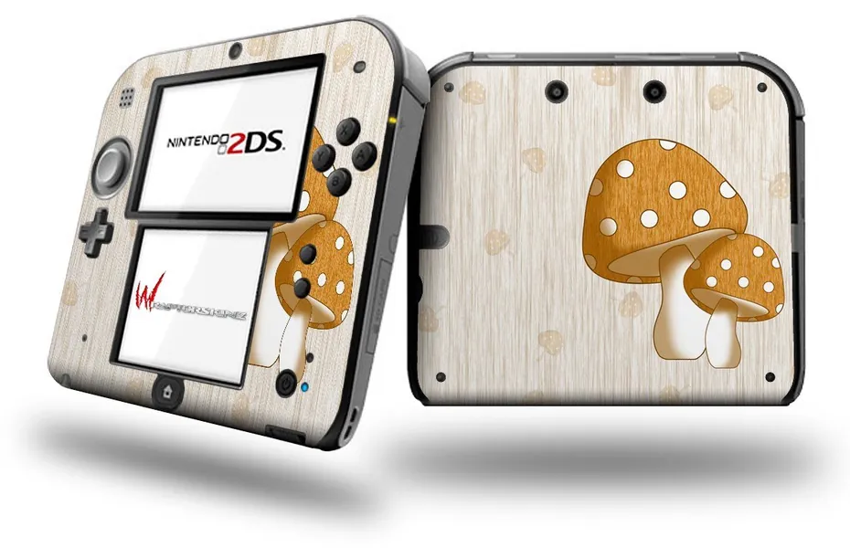 Mushrooms Orange - Decal Style Vinyl Skin fits Nintendo 2DS - 2DS NOT INCLUDED (OEM Packaging)