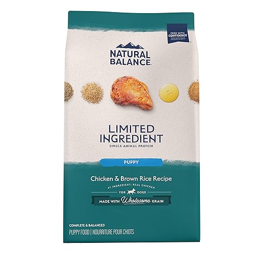 Natural Balance Limited Ingredient Puppy Dry Dog Food with Healthy Grains, Chicken & Brown Rice Recipe, 24 Pound (Pack of 1) - Lamb & Brown Rice (New Formula) 24 Pound (Pack of 1)
