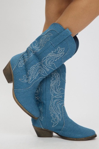 Denim Cowboy Boots | 9