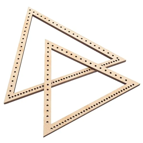 VILLCASE 2pcs Tapestry Weaving Tools Frame Weaving Machines Triangle Weaving Dream Catcher DIY Tool Handmade Tapestry Supply Tapestry Knitting Supply Handicraft Making Tool Khaki Wooden