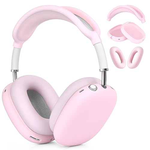 VISOOM Case für Airpods Max Kopfhörer, weiche Silikon Schutzhülle für Apple Airpod Max Zubehör Cases(Rosa) - Rosa