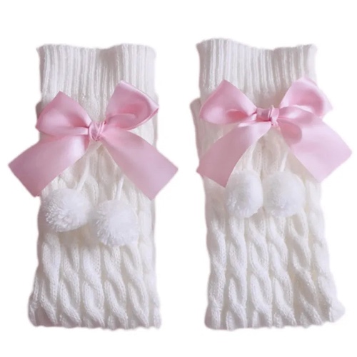 Kawaii Cotton Bow Leg Warmers - Pink