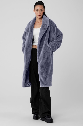 Oversized Faux Fur Trench - Fog | Fog / M