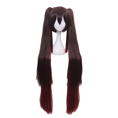 MoeLoli Genshin Impact Cosplay Wig Hu Tao Costume Hair Wig for Women Girl's Halloween Party (Hu Tao)