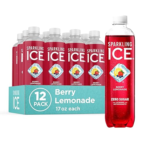 Sparkling Ice, Berry Lemonade Sparkling Water, Zero Sugar Flavored Water, with Vitamins and Antioxidants, Low Calorie Beverage, 17 fl oz Bottles (Pack of 12) - Berry Lemonade
