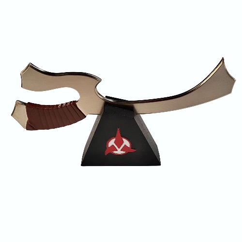 Swords and more Star Trek - Klingon Mek'Leth with Stand, Letter Opener, Miniature Sword, Sword of Honor, Steel, Mekleth, Makleth Sword, Decoration, Gift